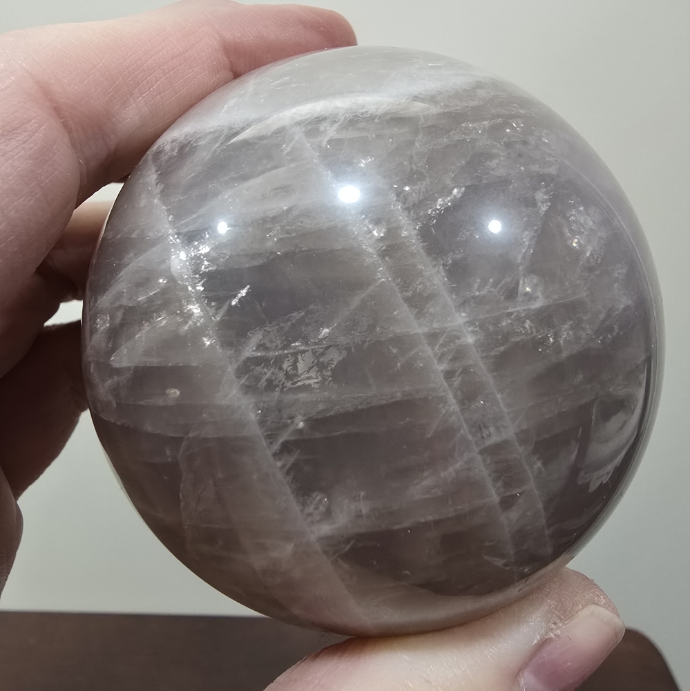 1.1 lbs Black Moonstone Crystal Sphere 71mm - Picture 14 of 17